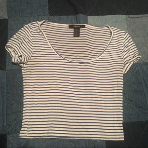 Crop Top - blue striped